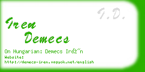 iren demecs business card